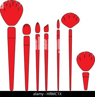 Makeup brushes set flat icon illustration eps 10 Stock Vector