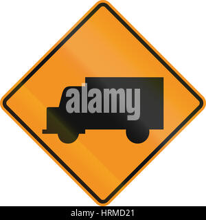 United States MUTCD road sign - Trucks. Stock Photo