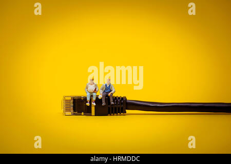 Relaxing support team. Technology concept. Stock Photo