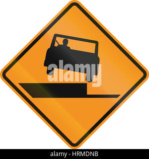 United States MUTCD road sign - Uneven road. Stock Photo