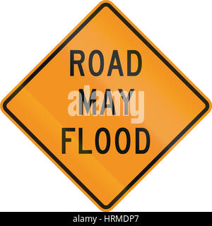 United States MUTCD road sign - Road may flood. Stock Photo