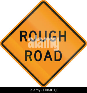 United States MUTCD road sign - Rough road. Stock Photo