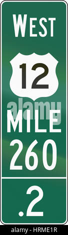 United States MUTCD road sign - Distance road marker. Stock Photo