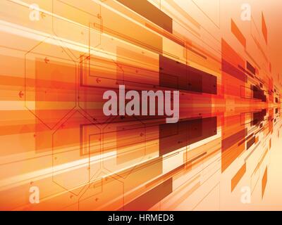 abstract technology background vector with hexagons Stock Vector
