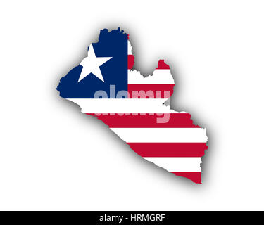 Map of Liberia, flag map, National colors background Stock Photo - Alamy