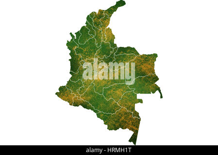 Colombia detailed country map visualization Stock Photo