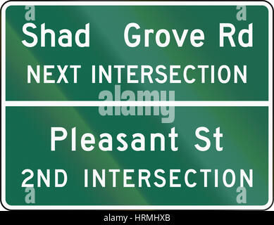United States MUTCD guide road sign - Destination sign. Stock Photo