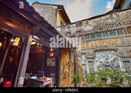 Open courtyard in the Old House of Tan Ky. Hoi An Ancient Town, Quang Nam Province, Vietnam. Stock Photo