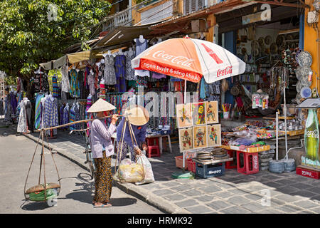 Street market in Hoi An Ancient Town. Quang Nam Province, Vietnam. Stock Photo