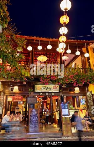 Old house in Hoi An Ancient Town at illuminated night. Quang Nam Province, Vietnam. Stock Photo