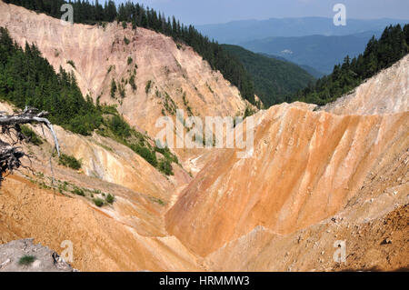 Deep ravine, erosion landscape Stock Photo