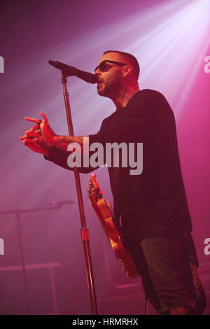 Manchester, UK. 2nd Mar, 2017. US band Blue October perform live at the O2 Ritz in Manchester on The Home Tour. Credit: Simon Newbury/Alamy Live News Stock Photo