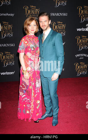 Los Angeles, California, USA. 2nd Mar, 2017. March 2nd 2017 - Los Angeles California USA - Actor DAN STEVENS wife SUSIE HARIET at the ''Beauty and the Beast'' Premiere held at the El Capitan Theater, Hollywood CA Credit: Paul Fenton/ZUMA Wire/Alamy Live News Stock Photo