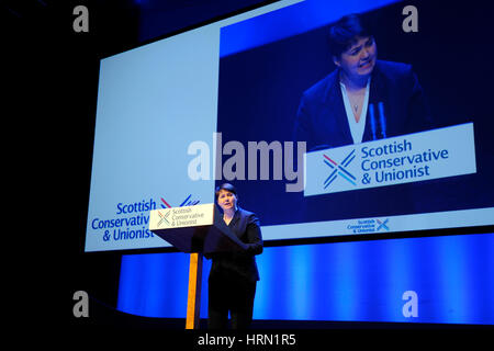 Glasgow, Scotland, UK. 3rd March 2017. Scottish Conservative leader Ruth Davidson opens the party's spring conference, Credit: Ken Jack/Alamy Live News Stock Photo