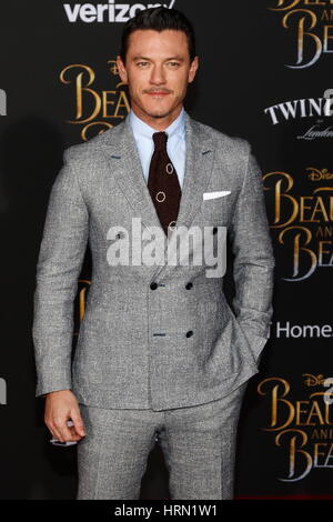 Los Angeles, Us. 03rd Mar, 2017. Luke Evans attends the World Premiere of Disney's 'Beauty And The Beast' at El Capitan Theatre in Los Angeles, USA, on 02 March 2017. Photo: Hubert Boesl - NO WIRE SERVICE - Photo: Hubert Boesl/dpa/Alamy Live News Stock Photo