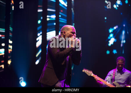 Jakarta, Indonesia. 3rd Mar, 2017. Singer Gregoire Maret performs during the Jakarta International BNI Java Jazz Festival 2017 in Jakarta, Indonesia, March 3, 2017. The Jakarta International BNI Java Jazz Festival is held from March 3 to 5. Credit: Du Yu/Xinhua/Alamy Live News Stock Photo