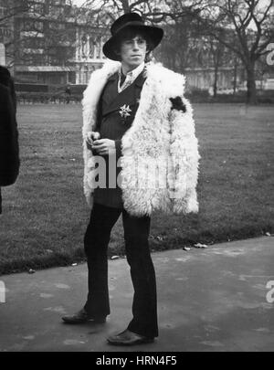 Jan. 11, 1967 - 11-1-67 The Rolling Stones for the Ed Sullivan Show Ã¢â‚¬' There was a photo-call in London this afternoon for the Rolling Stones, prior to their flying to the United States on Friday the 13th to undertake the coast to coast Ed Sullivan Show on television on Sunday the 15th. The Stones fly back to England to make their first appearance ever on the following Sunday on the Palladium Television Show. Photo Shows: One of the Rolling Stones, Keith Richards, pictured in Green Park today. (Credit Image: © Keystone Press Agency/Keystone USA via ZUMAPRESS.com) Stock Photo