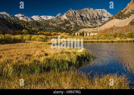 North Lake in Sabrina Basin, Mt. Lamarck in far distance, Evolution Region, John Muir Wilderness, Eastern Sierra Nevada, California, USA Stock Photo