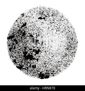 Black stenciled circle with stains -  space for your own text - raster illustration Stock Photo