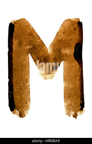Letter M - alphabet in coffee Stock Photo