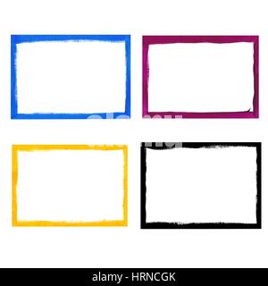 CMYK grunge frame set Stock Vector