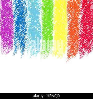 Pastel crayon painted rainbow, vector image Stock Vector