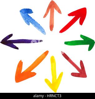 Vector arrows background.Brush stroke. Stock Vector