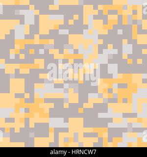 Camouflage military background in pixel style. Seamless pattern. Stock Vector