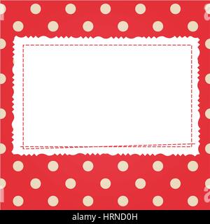 Scrap card with polka dot and frame Stock Vector