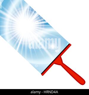 Illustration of window cleaning background with squeegee Stock Vector
