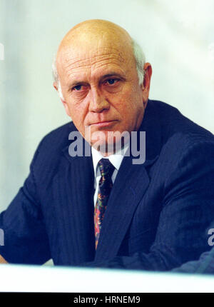 FW DE KLERK former President South Africa 1994.He helped  to broker the end of apartheid,for that he get Nobel Peace prize together with Nelson Mandel Stock Photo