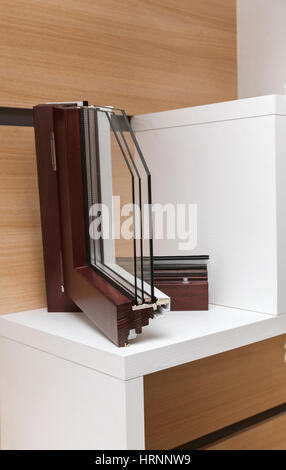 window wood and aliminium detail Stock Photo