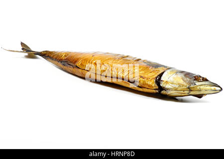 smoked mackerel isolated on white background Stock Photo