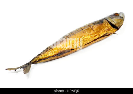 smoked mackerel isolated on white background Stock Photo