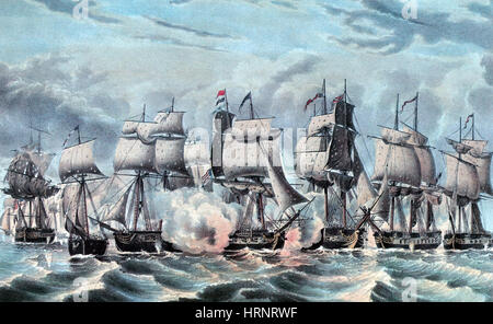 War of 1812, American Victory at Lake Erie, 1813 Stock Photo