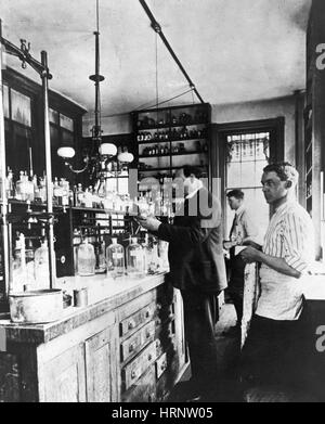 Harvey Wiley and Lab Assistants Stock Photo