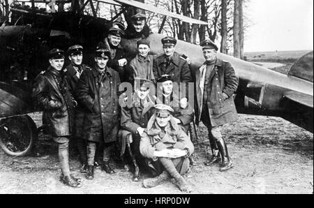 Manfred von Richthofen with Pilots, 1917 Stock Photo