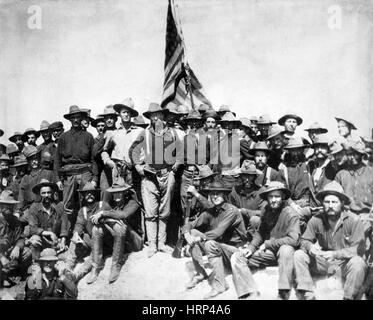 Lt. Colonel Roosevelt with Rough Riders, 1898 Stock Photo
