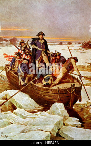 George Washington Crossing the Delaware, 1776 Stock Photo