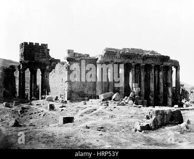 Temple of Bacchus, Baalbek, 1870s Stock Photo