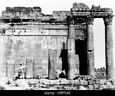 Temple of Bacchus, Baalbek, 1870s Stock Photo