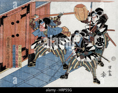 Chushingura, Revenge of the 47 Ronin, 18th Century Stock Photo