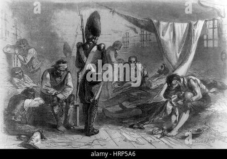 American Revolution, British Prison Ship Jersey Stock Photo