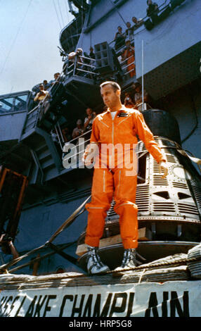 Astronaut Alan Shepard Aboard USS Champlain, 1961 Stock Photo