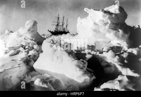 Shackleton's Endurance Trapped in Pack Ice, 1915 Stock Photo
