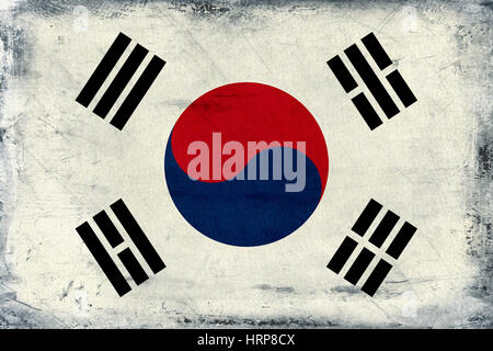 Vintage South Korea flag background Stock Photo