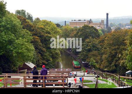 Bingley Canal Festival, which celebrates the famous Bingley Five Rise Locks on it's 200 year Centenary. Stock Photo