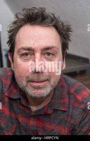 Comedian and writer Sean Hughes at The Red Imp Comedy Club @ The Rose and Crown Pub Walthamstow, London E17.   Red Imp is an independent comedy club founded and hosted by comedian Susan Murray it attracts a wealth of A list comedy talent many of whom use the venue as an opportunity to test out new material. Stock Photo