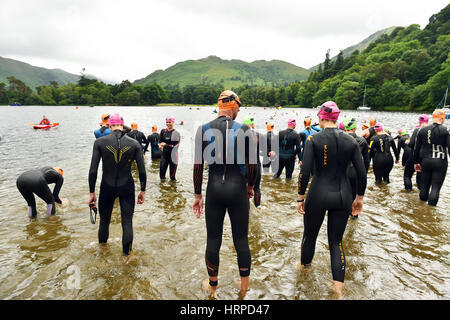 Ullswater Open Water Swim, Lake District UK Stock Photo