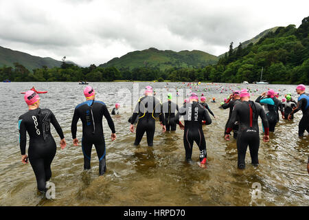 Ullswater Open Water Swim, Lake District UK Stock Photo